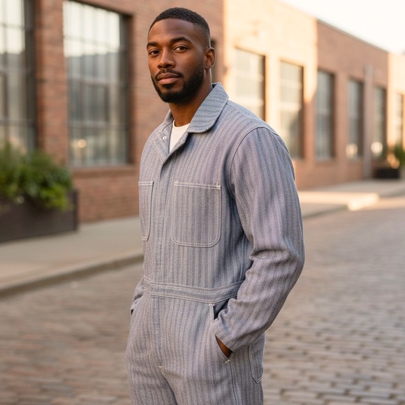 Vintage 1960s-70s Red Kap Herringbone Work Coverall, Men's S-L - Picture 1 of 5